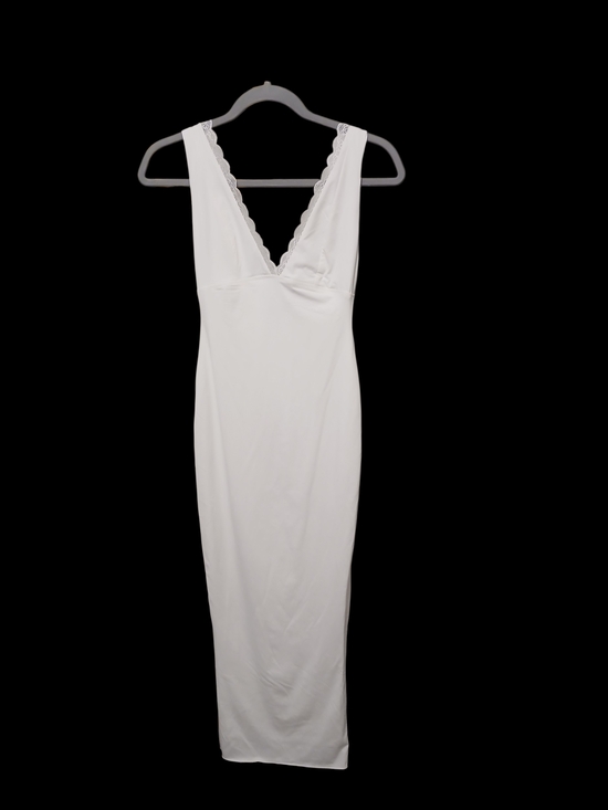 Fashion Nova Dresses & Skirts - White V-Neck Slip Dress with Scalloped Trim